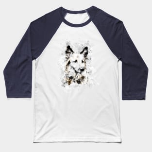 Ink Portrait of A German Shepherd Dog , A watercolor of German Shepard, German Shepherd dog painting, a German Shepherd portrait Baseball T-Shirt